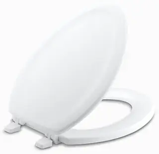 Kohler #K-4647-0 Elongated Stonewood Toilet Seat White Plastic Hinges