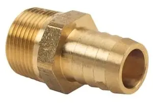 BrassCraft #125-12-12X 3/4in Brass Hose Barb x 3/4in MIP Adapter Lead Free - Rough