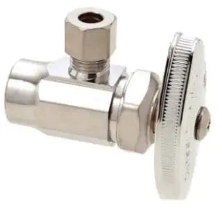 BrassCraft #R1BXC 3/8" Nom Sweat x 3/8" OD Compression Chrome Lead-Free Angle Stop