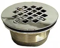 Wal-Rich #0523005 2in PVC No-Caulk Shower Drain Stainless Steel Grid