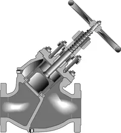 Crane #28E 5in Iron Body Stop Check Valve 250# Y-Pattern Non-Return Straightway - Flanged