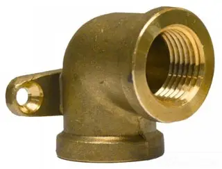 Jones Stephens #B55100 1/2in Cast Brass 90° Drop Ear Elbow FIP x FIP