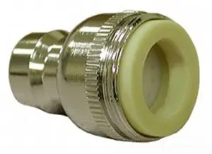 Jones Stephens #A01029 Dual Thread Aerated Snap Fitting Faucet Adapter - Chrome Plated Brass