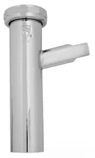 Jones Stephens #P38143 1-1/2" x 8" Chrome Plated Brass SJ Dishwasher Tailpiece w/ 1/2" Branch
