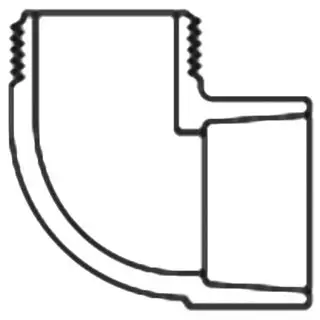 Spears #410-020 2in PVC Sch 40 90° Elbow S x M NPT