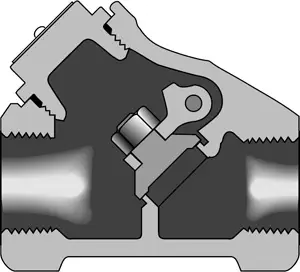 Crane #346-1/2 1in Malleable Iron Swing Check Valve Y-Pattern - FNPT