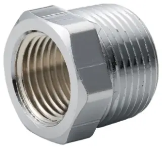 Merit Brass #C114-0604 3/8" x 1/4" Chrome Plated Brass Hex Bushing