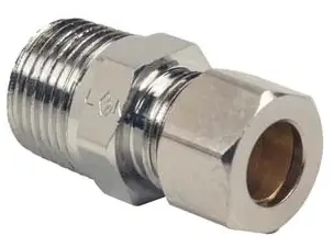 BrassCraft #12XC 3/8" x 1/2" Chrome Compression Female Reducing Adapter - Lead Free