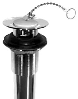 Pasco #1178 1-1/4in Chrome Plated Brass Lavatory Grid Drain with Rubber Stopper - 6in Tailpiece