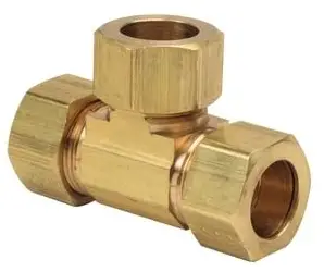 BrassCraft #64-6X 3/8in OD Tube Compression Tee - Rough Brass