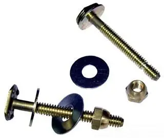 Hercules #90104 1/4" x 2-1/4" Johni-Bolts Solid Brass Closet Bolt Set