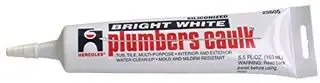Hercules #25605 5.5 oz White Siliconized Acrylic Latex Plumbers Caulk
