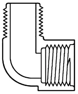 Spears #412-010 1in PVC 90° Elbow Sch 40 MIP x FIP