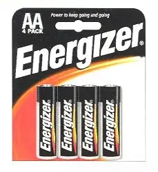 Energizer #E91BP-4 AA Alkaline Battery 4-Pack 1.5V