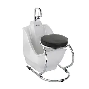Wudumate #WM-COM-MLP White Compact Footbath w/ Manual Lever Pillar