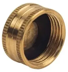 BrassCraft #HC-1X 3/4in Brass Garden Hose Cap with Washer - Lead Free