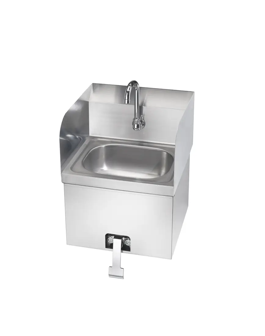 Krowne #HS-41 16in Wide Hand Sink with Side Splashes & Single Knee Valve