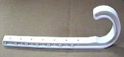 Wal-Rich #2390006 3in White ABS J-Hook 8in Length with Nail