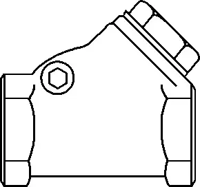 Crane #76E 1-1/2" Bronze Swing Check Valve 300# Y-Pattern - FNPT