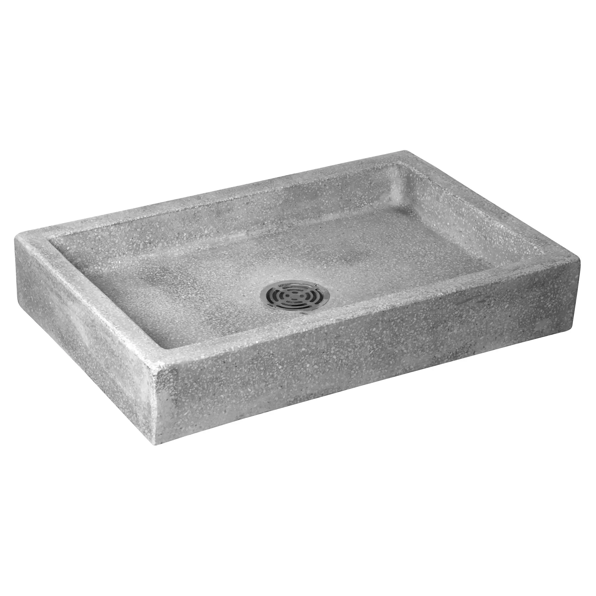 Fiat #SB-3624 36x24x6 Terrazzo Service Basin w/ Plain Curb
