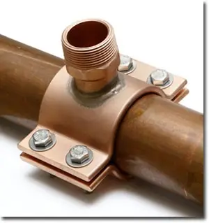 Harry's #2A 2in Copper Hot Tap Saddle 1-1/4in Male Outlet