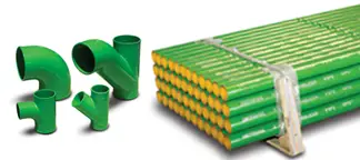 NewAge 5X10 5in x 10ft Epoxy Coated No-Hub Cast Iron Pipe