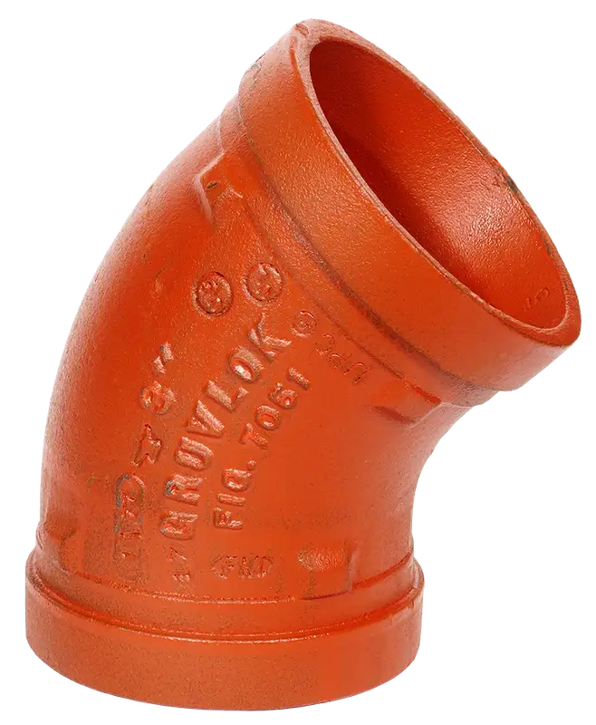 Gruvlok #390117240 6in Galvanized Grooved 45° Elbow