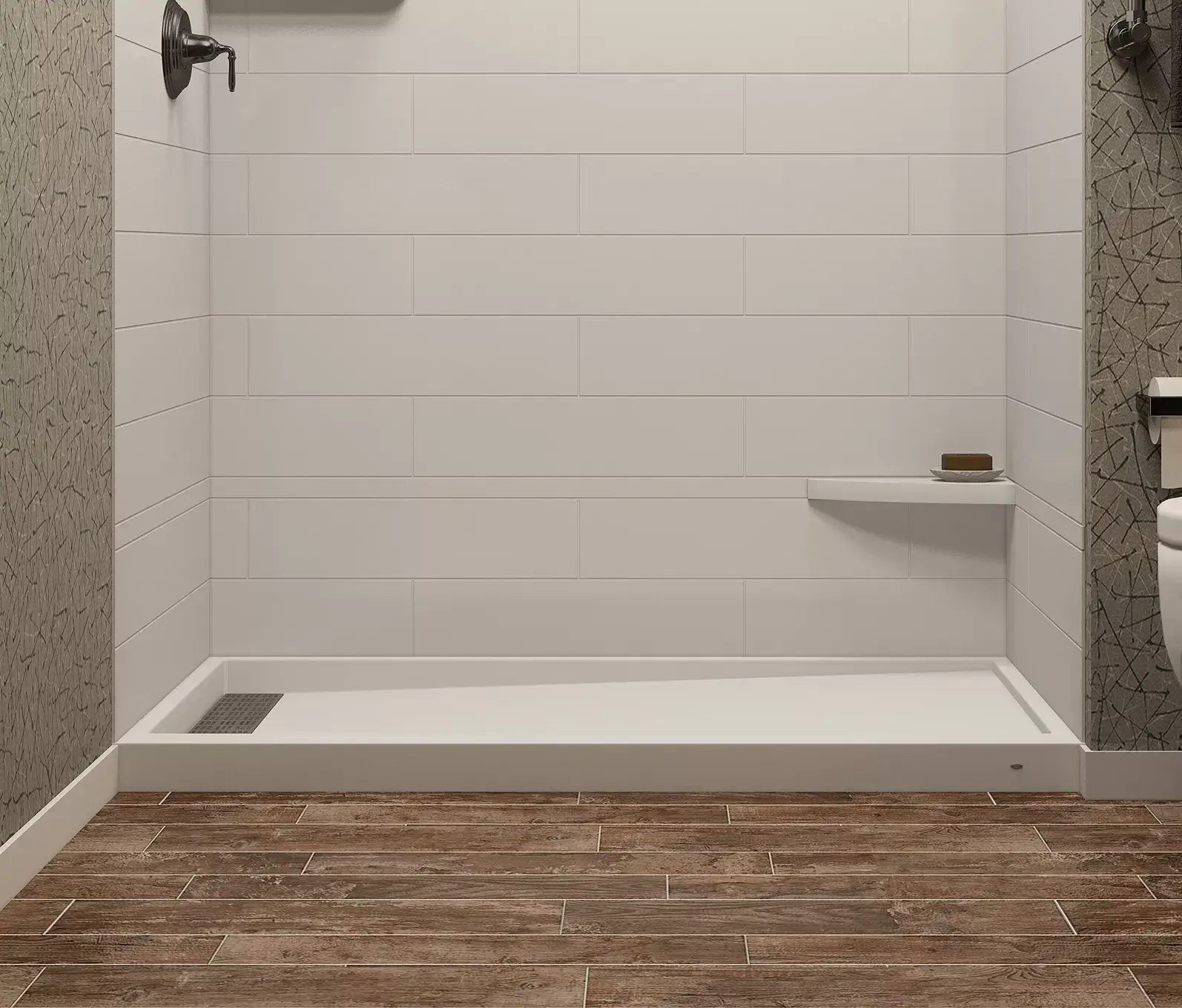 Mincey Marble #TD-3260-OS/SF-R 32in x 60in Shower Pan RH Drain