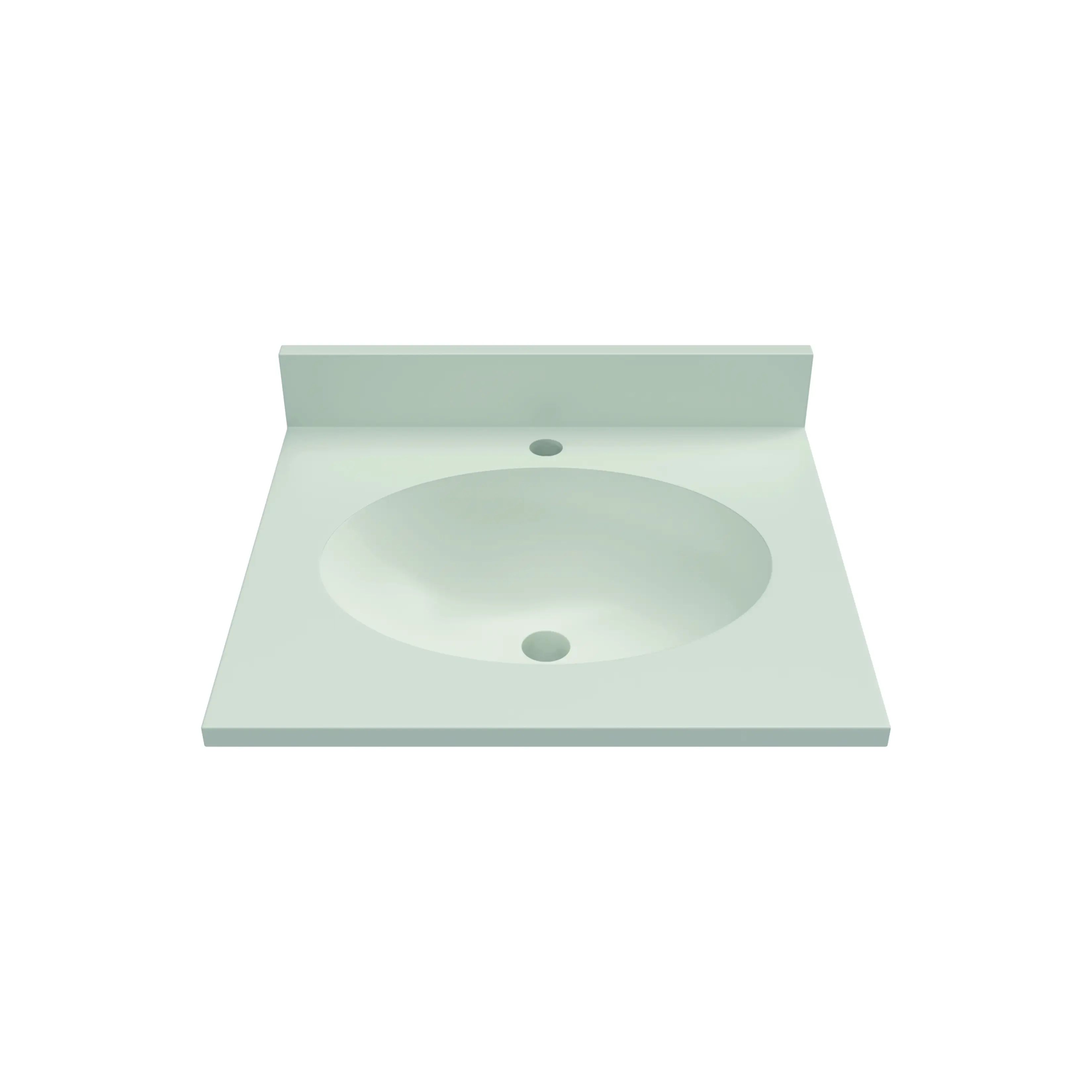 Swanstone #VT1B1719 White Vanity Top w/ Integral Overflow & Backsplash