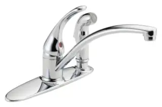 Delta Faucets #B3310LF Chrome Classic ADA Lever Handle Kitchen Faucets with Integral Spray