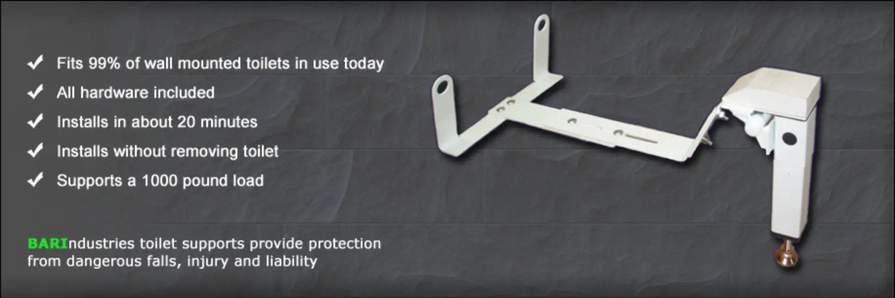 Bar Industries #SK-1000U Wall Mounted Universal Closet Support