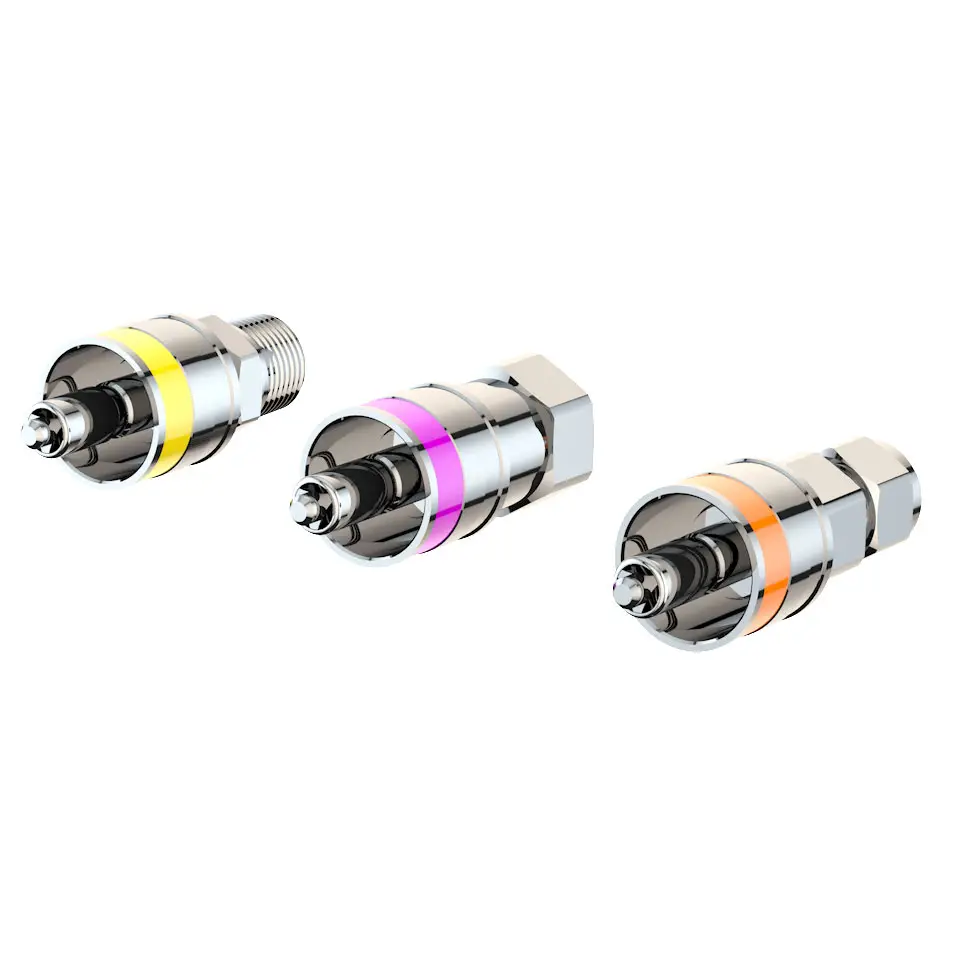 Water Saver #QCFL-SS-3M-K2 Stainless Steel Quick Connect Air Fitting - Orange