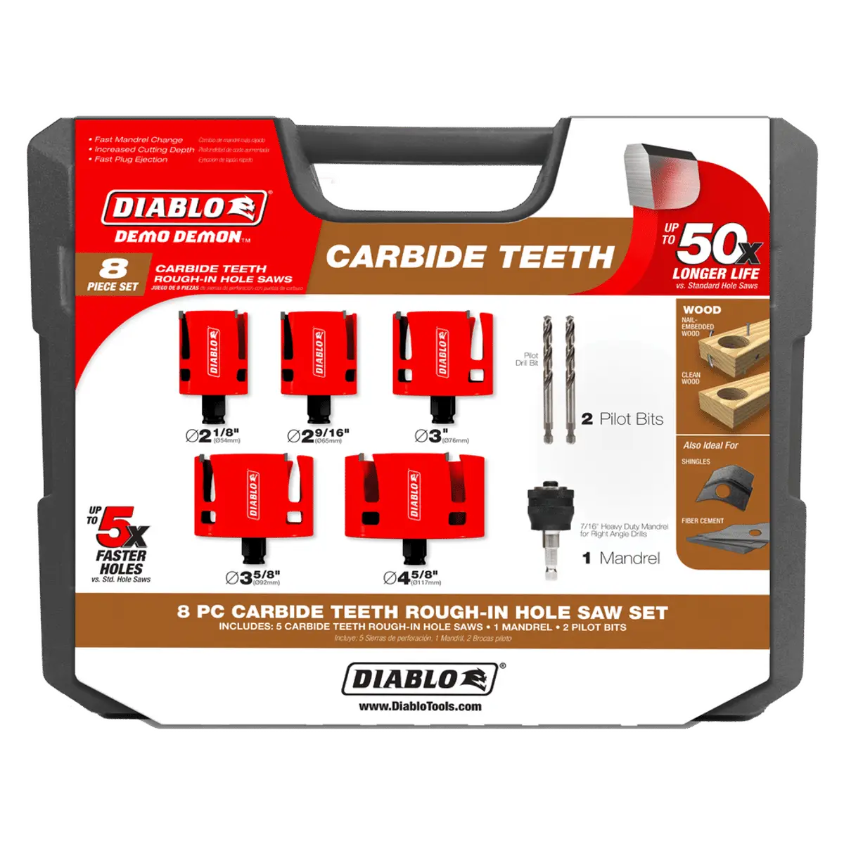Diablo #DHS08SCTR Demo Hole Saw Kit Demon Carbide Teeth
