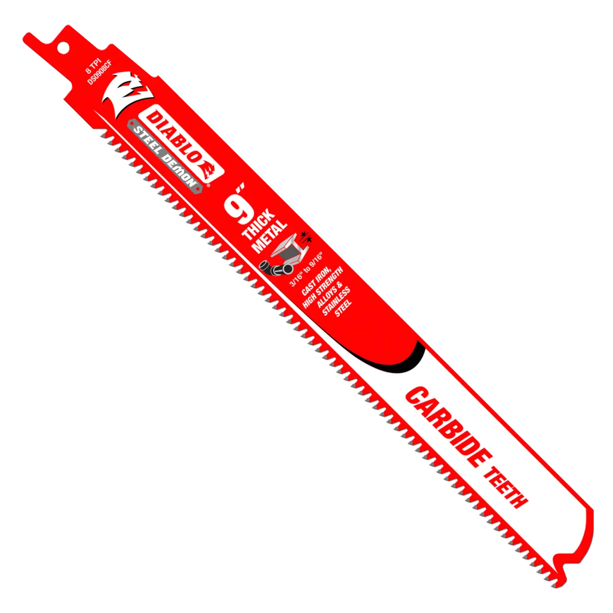 Diablo #DS0908CF10 9in Steel Demon Carbide Recip Blade for Thick Metal