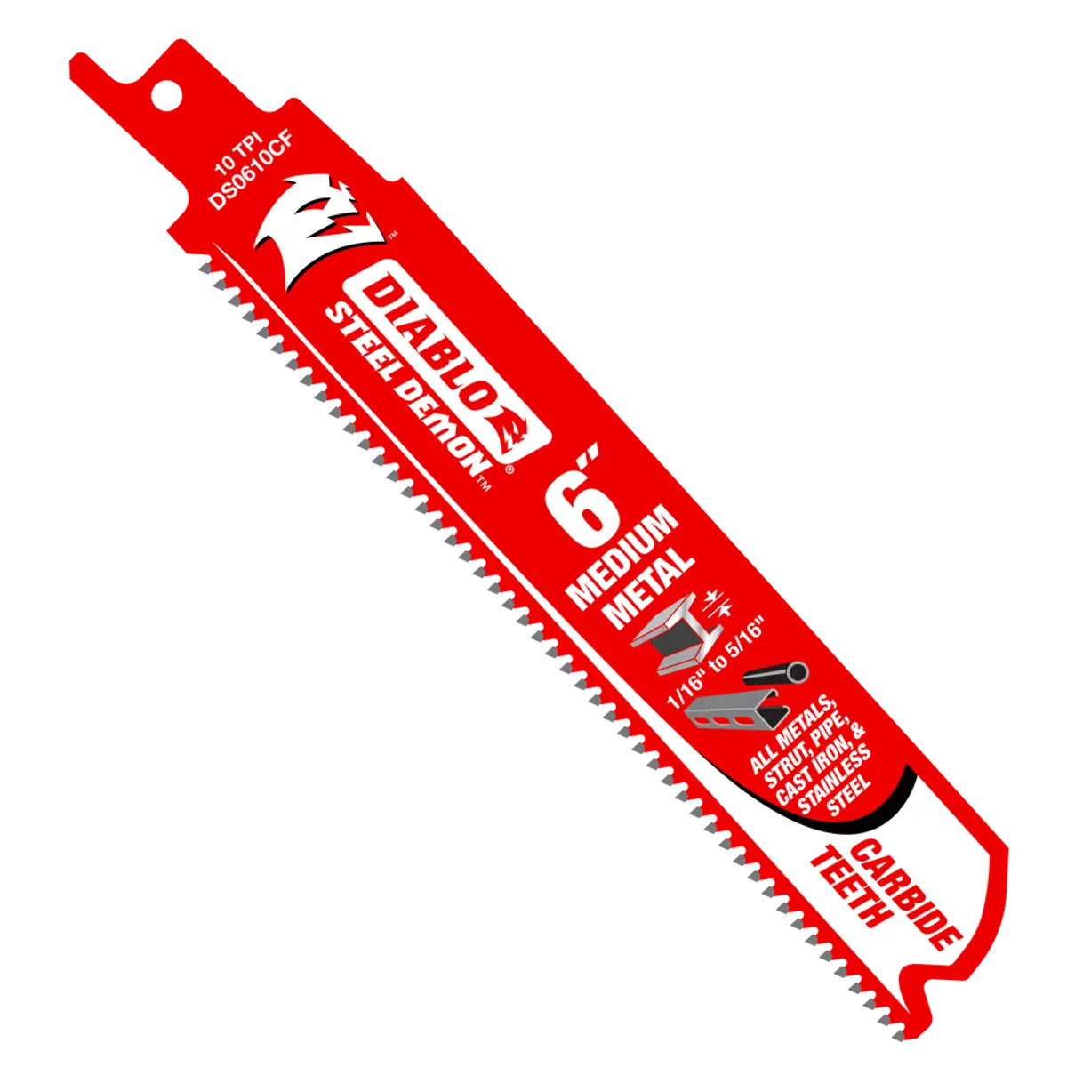 Diablo #DS0610CF10 6in Steel Demon Carbide Recip Blade for Medium Metal