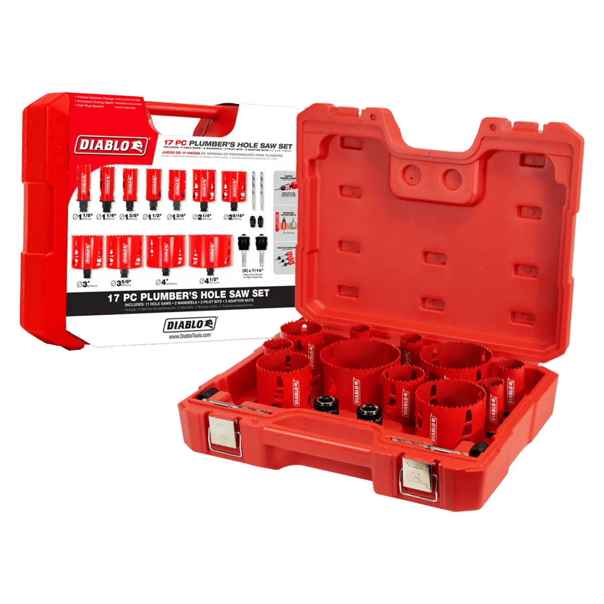 Diablo #DHS17SPL 17 Pc Plumber's Bi-Metal Hole Saw Set