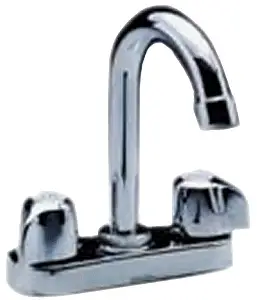 Gerber Faucet #49-251 Chrome Gooseneck 2-Handle Spout Bar Faucets - Cast Brass Underbody