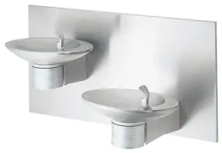Halsey Taylor (Elkay) #OVL-II-SEB-P Stainless Steel ADA Wall-Mount Recessed Water Cooler - Bi-Level