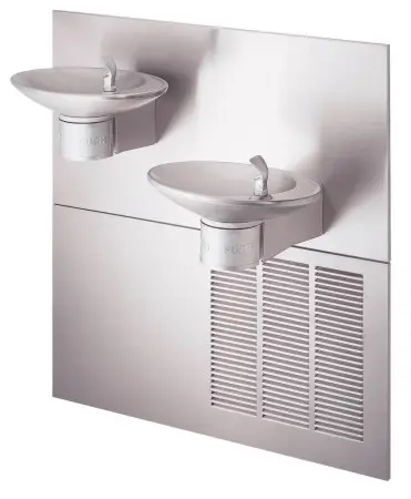 Halsey Taylor (Elkay) #OVL-II-SER-Q Stainless Steel ADA Wall-Mount Recessed Water Cooler - Bi-Level