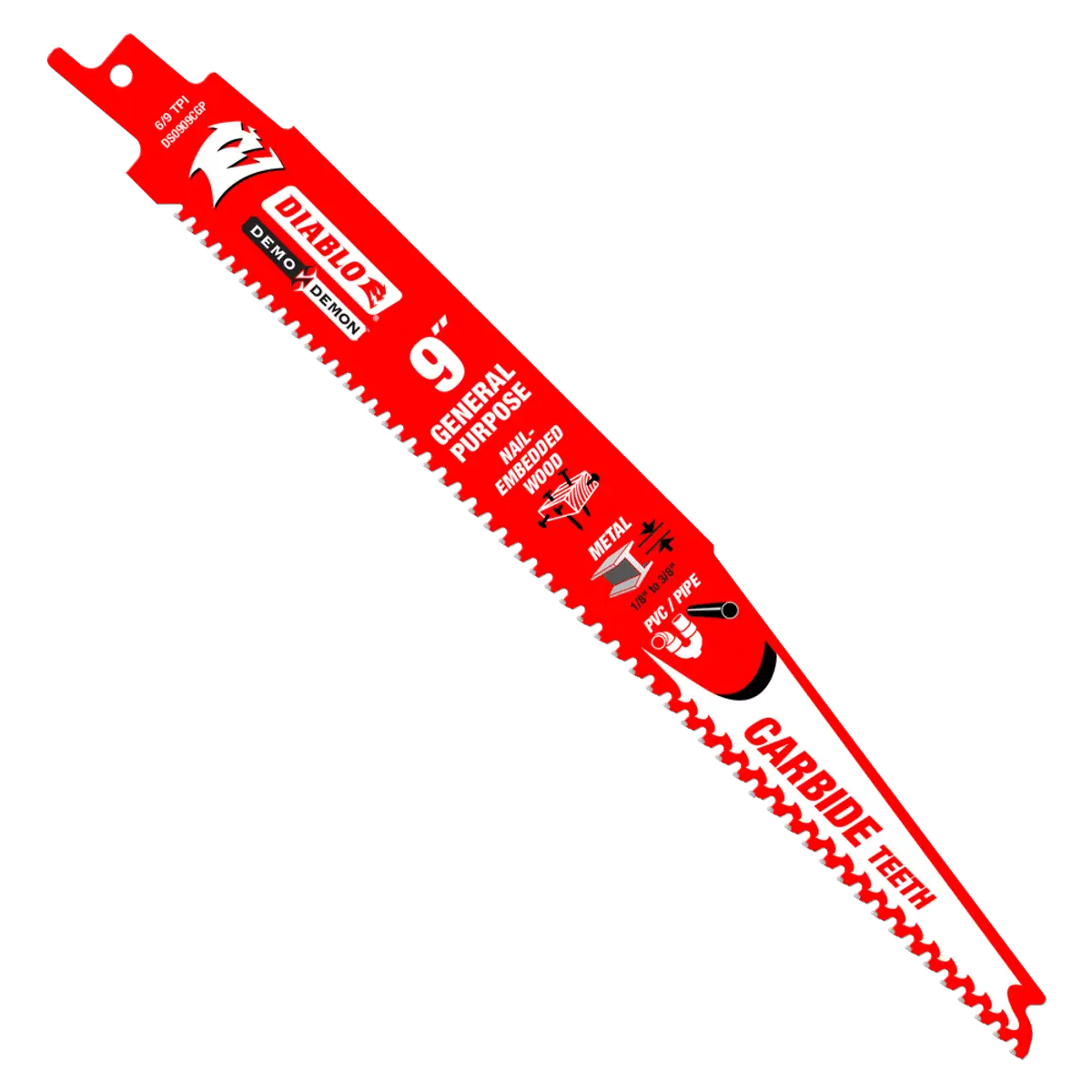 Diablo #DS0909CGP10 9in Demo Demon Carbide General Purpose Recip Blade