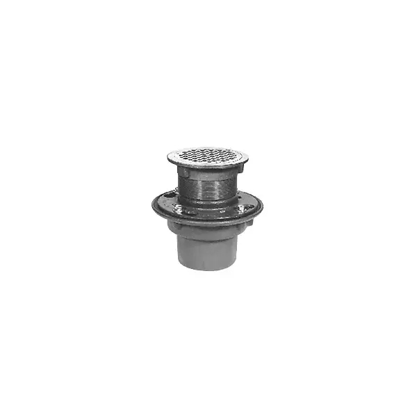 Zurn #ZN415-2NH-6H 2in Nickel Bronze Round Floor Drain 6in H-Top - No-Hub