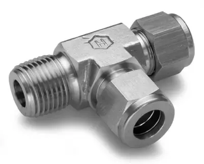 1/2" - Stainless Steel Tube OD Compression Tee Male Run