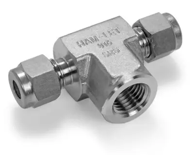 1/2" - Stainless Steel Tube OD Compression Tee Female Branch