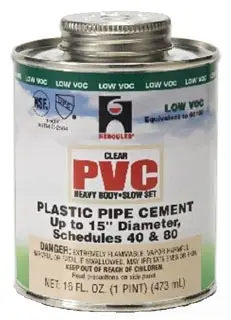 Hercules #60160 1 Pt Tan PVC Cement Clear (Tan Label)