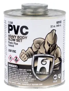 Hercules #60165 1 Qt Tan PVC Cement Clear (Tan Label)