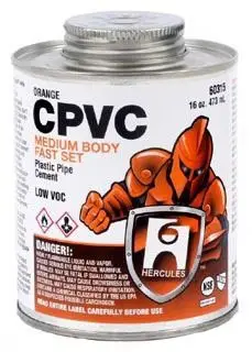 Hercules #60315 1 Pt Orange CPVC Plastic Pipe Cement (Orange Label)