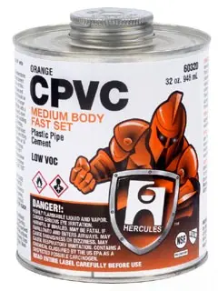 Hercules #60320 1 Qt Orange CPVC Plastic Pipe Cement (Orange Label)