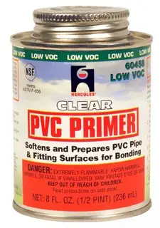 Hercules #60458 1/2" Clear PVC Clear Primer (Red Label)