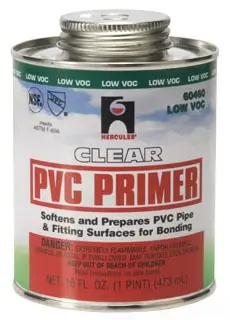 Hercules #60460 1 Pt Clear PVC Clear Primer (Red Label)