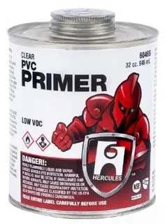 Hercules #60465 1 Qt Clear PVC Clear Primer (Red Label)